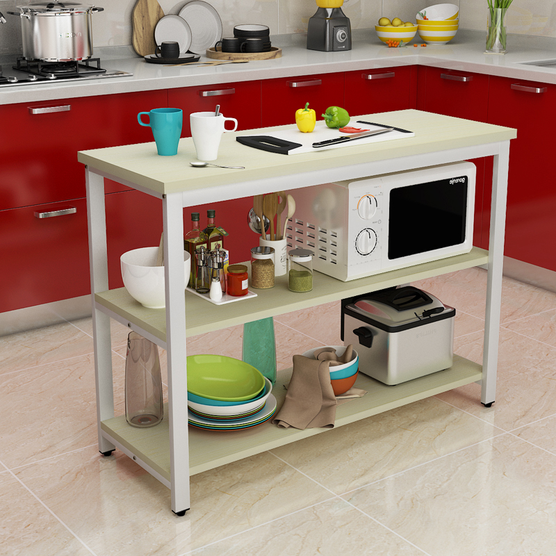 厨房切菜桌小桌子餐桌家用多功能钢木桌长桌定制置物架厨房操作台