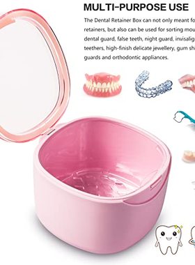 Denture Bath Case  Retainer Cleaning Box  No-Leak Denture Ca