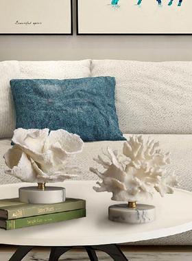 创意北欧风格仿真珊瑚树脂摆件简约样板房客厅电视柜茶几家居摆设