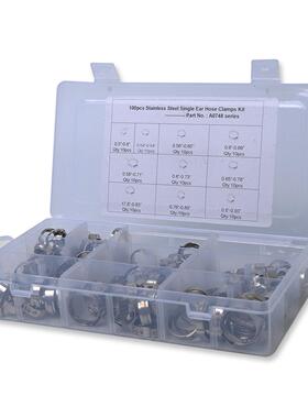 稳定供货100PCS套装单耳夹紧卡箍304不锈钢单耳无极卡箍软管夹
