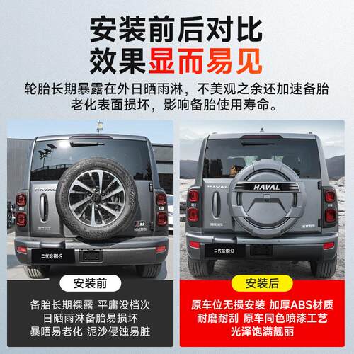 2024款新哈弗H9专用全包款备胎罩带流光灯备胎保护罩烤漆装饰外观