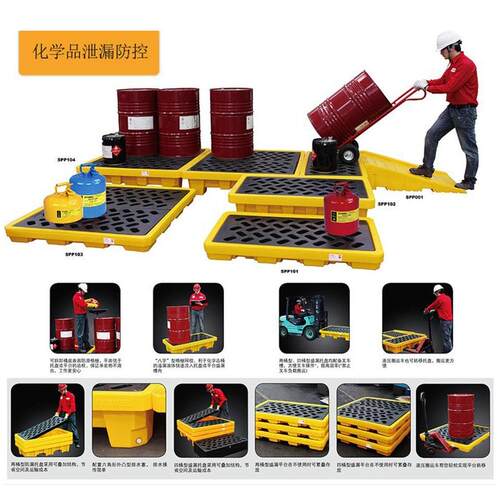 防渗漏塑料托盘危废液体防泄漏塑料卡板防泄漏油桶接油盘防溢平台