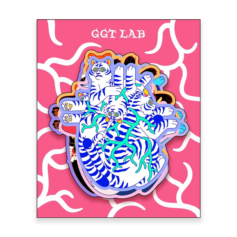 猫心脏变体贴纸 电脑贴纸D滑板滑雪板贴纸PVC防水车贴