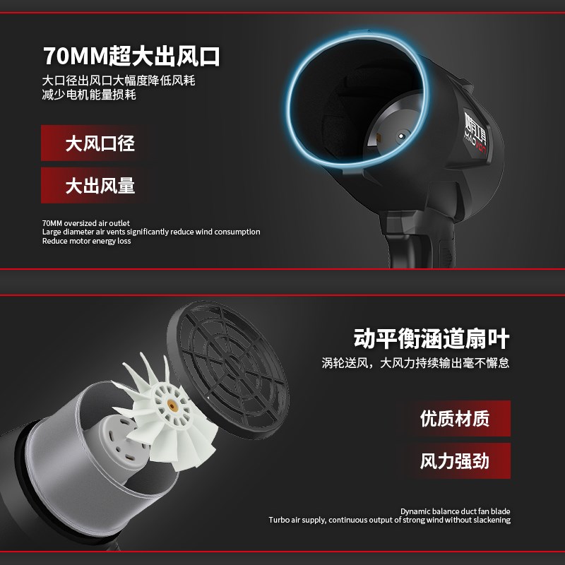 充电暴力风扇涵道暴风机飓风吹水除尘涡轮K锂电大风力鼓风机吹风
