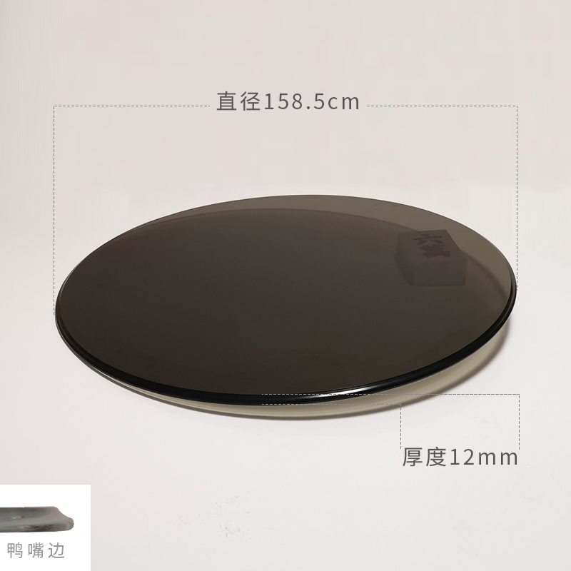 现货茶色玻璃钢化商用底座桌面转盘电动餐桌展示台茶几面洽谈桌面