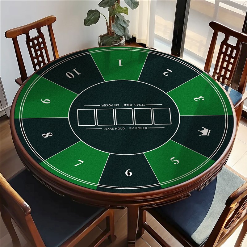 百家乐桌子德州扑克筹码桌简易打牌棋牌桌家用S便携式可折叠圆桌