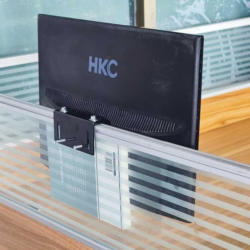 显示器玻璃屏风挂架间断支架显示屏电脑支撑架升降通用 转接底座