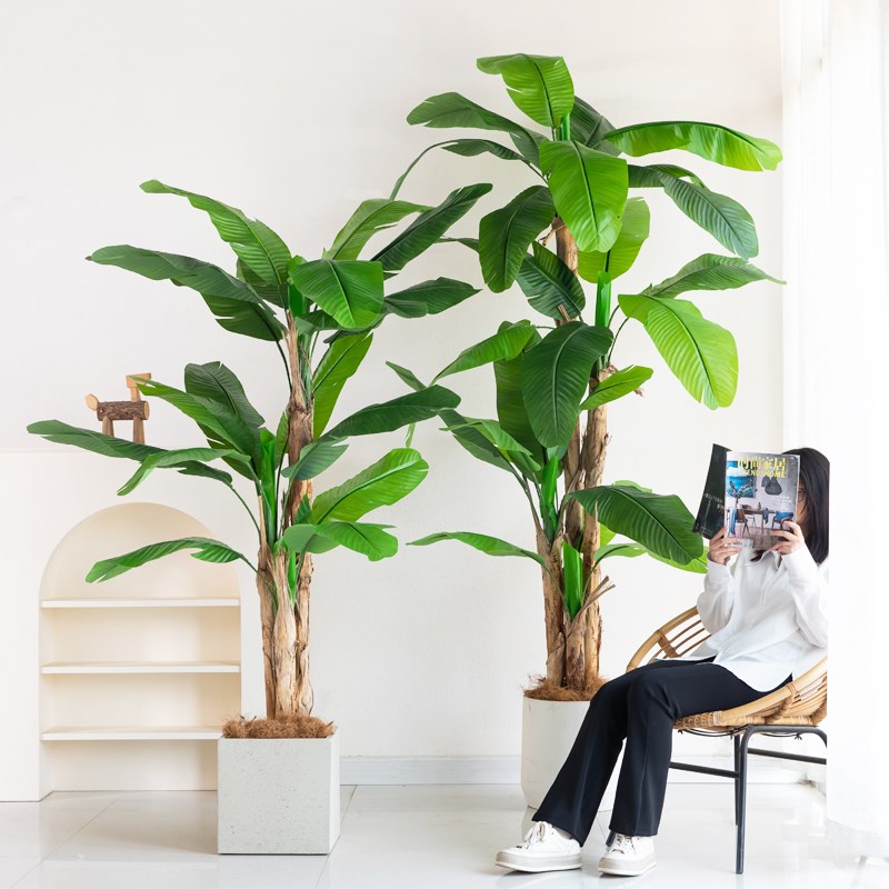 芭蕉树大型仿真植物高级仿生绿植盆栽室内商场橱窗装饰花假树摆件
