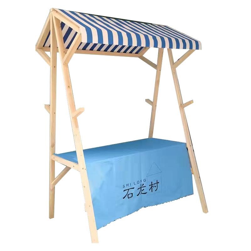 集市摊位架实木架子网红夜市促销花车定制摆摊桌T移动可折叠展示