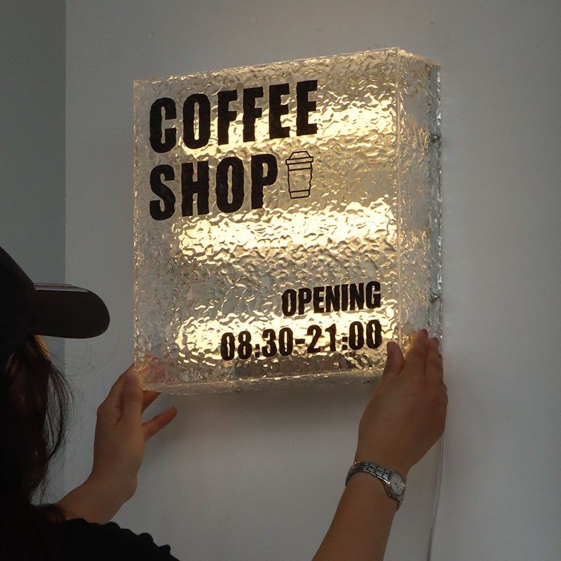 ins石头纹亚克力灯箱广告牌定做 户外门头店铺挂墙式led发光招牌,商业/办公家具,灯箱,淘宝优惠券,粉丝福利购,淘宝优惠卷