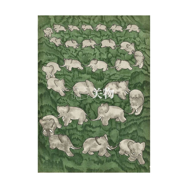 卡通小象动物f手绘油画客厅玄关装饰画抽象派吉祥儿童房间卧室挂图片