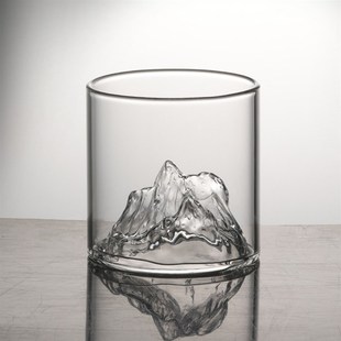 高硼硅耐高温玻璃杯冰山底观山杯茶杯酒杯热饮杯