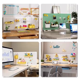 桌面洞洞板立式置物架金属搁板收纳架展示架磁吸陈列学习书桌配件