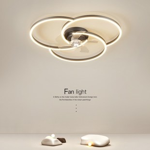 风扇灯2024年新款主卧室灯具现代简约餐厅灯客厅吸顶灯电扇灯一体