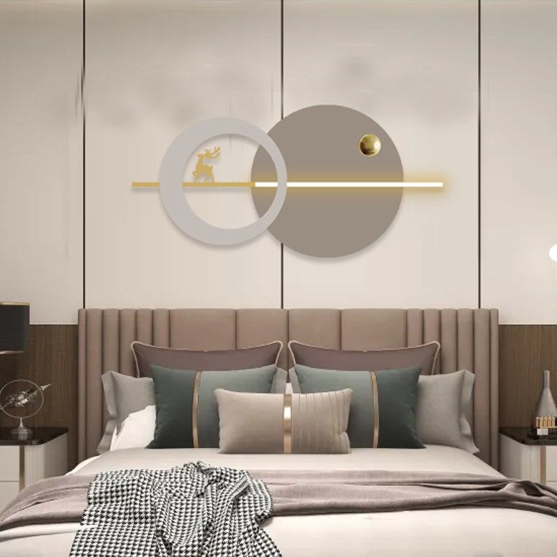 现代轻奢客厅背景墙面装饰办公室书房铁艺挂件餐厅卧室创意壁饰灯,家居饰品,壁饰,淘宝优惠券,粉丝福利购,淘宝优惠卷