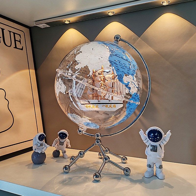 新款地球仪摆件高级感小众桌面办公室好物客厅酒柜男生生日礼物