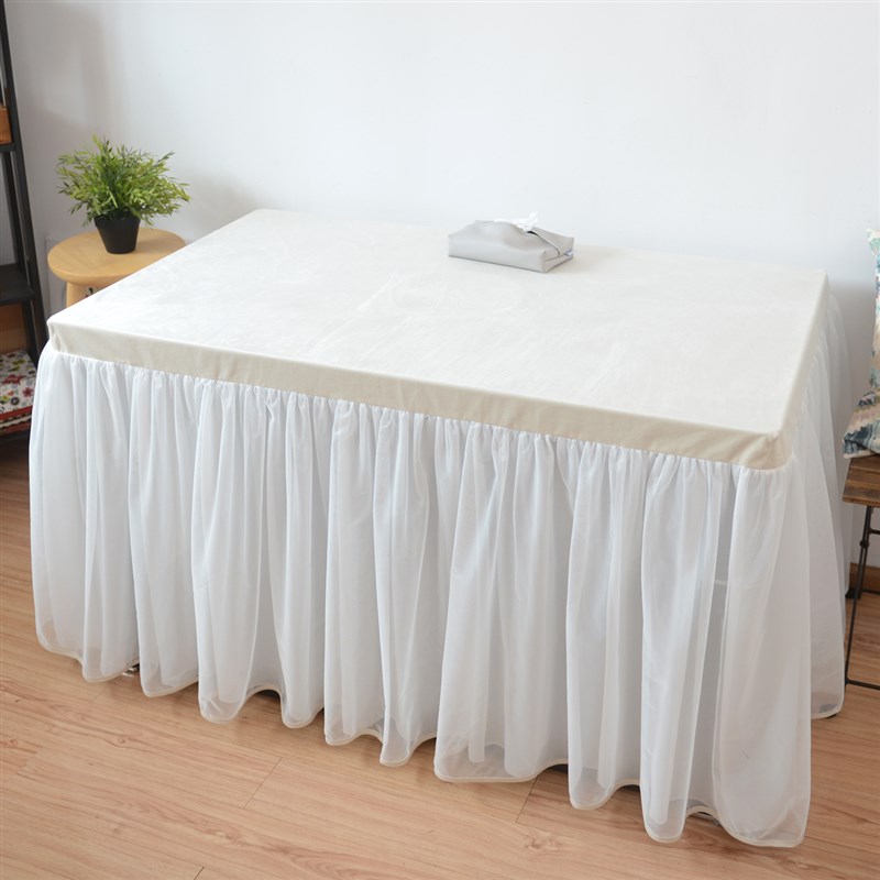 夏季防油防污有机硅皮革蕾丝白纱茶E几电炉烤火桌桌罩防尘罩装饰