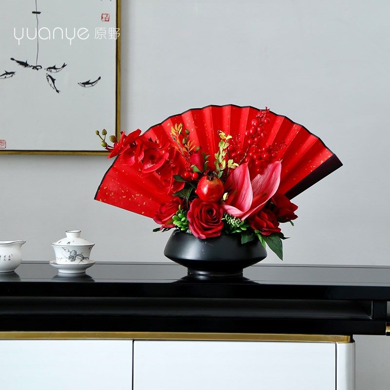 新中式高档仿真花摆件酒店餐厅餐桌年宵花客厅玄关开业新房装饰花,家居饰品,仿真花/假花,淘宝优惠券,粉丝福利购,淘宝优惠卷