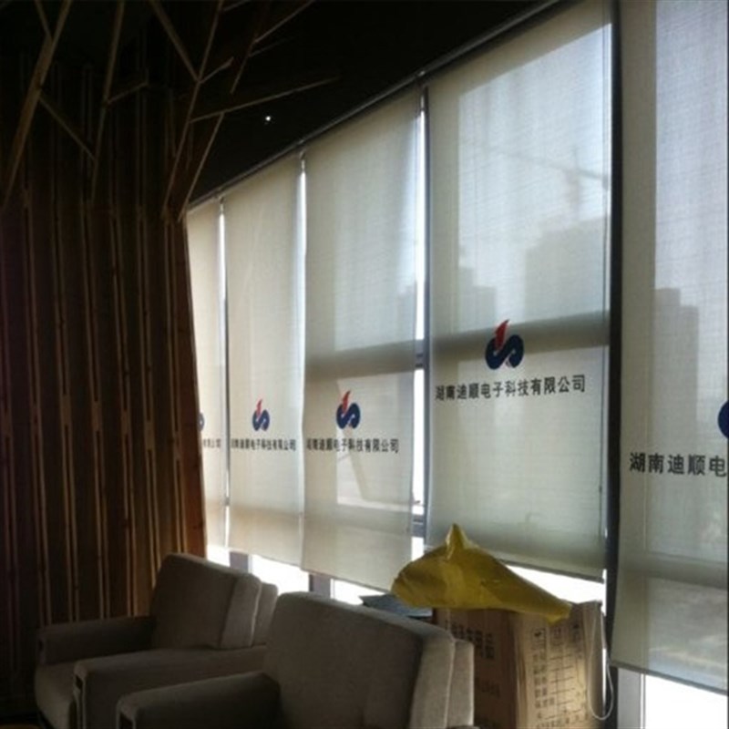 定做办公室商业广告l公司logo写真全遮光遮阳防水防紫外线卷帘窗