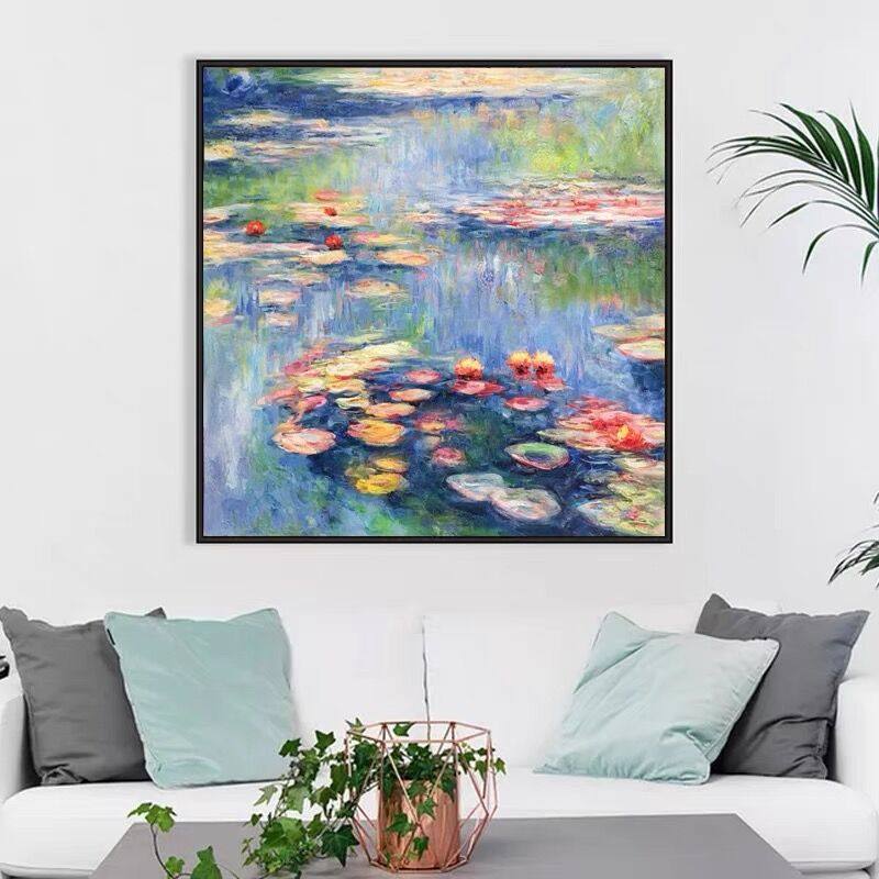 钻石画2023新款油画风景莫奈睡莲5d点贴钻十字绣客厅卧室饭厅满钻,居家布艺,十字绣套件,淘宝优惠券,粉丝福利购,淘宝优惠卷