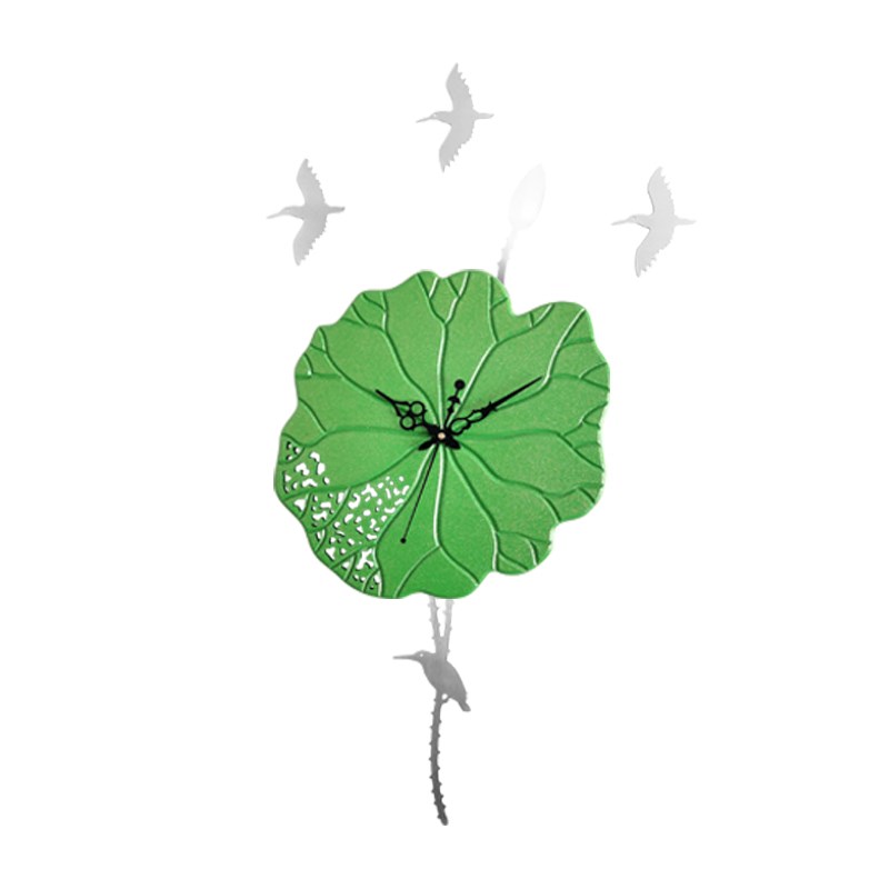 挂钟客厅b家用时尚2024年新款荷叶钟表现代简约静音创意大气时钟