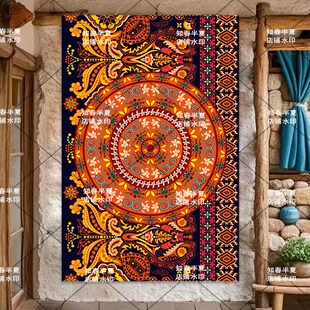 民谣酒馆挂布波西米亚民族风挂画曼陀罗酒吧装饰挂布墙面背景挂布