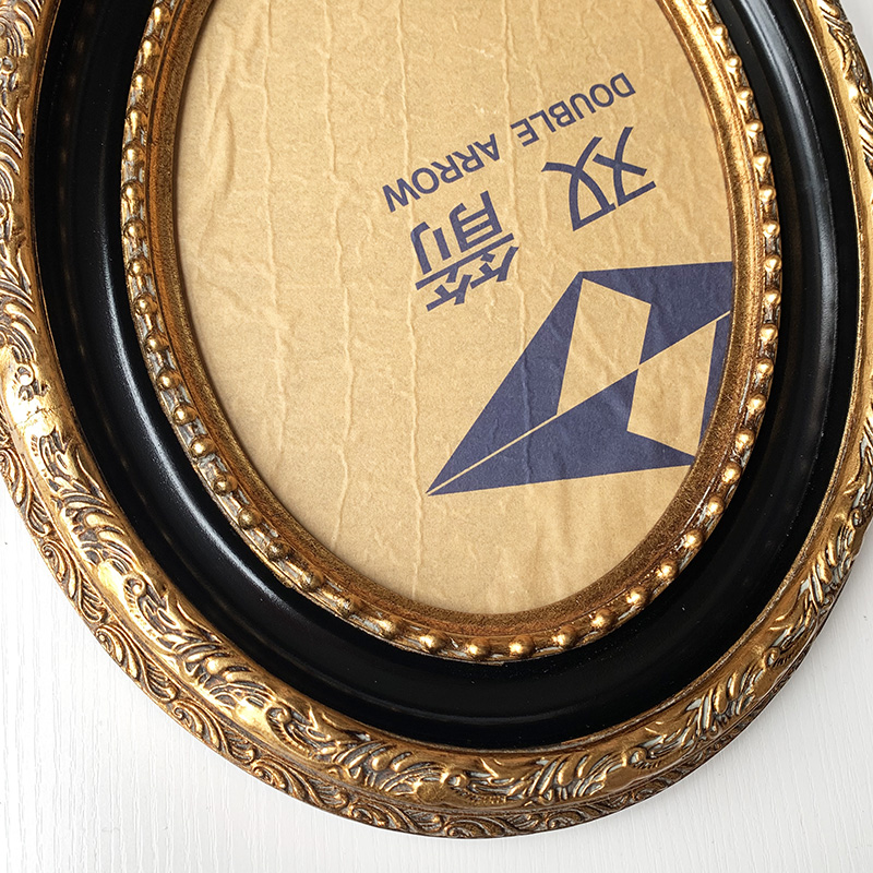 圆形油画框装裱  椭圆形画框相框 黑金色 框N宽度7cm 厚度4cm