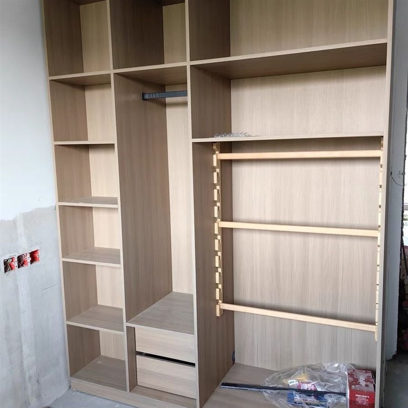 衣柜挂衣杆横杆可调节衣t杆活动儿童衣柜升降实木衣通任意撑法兰