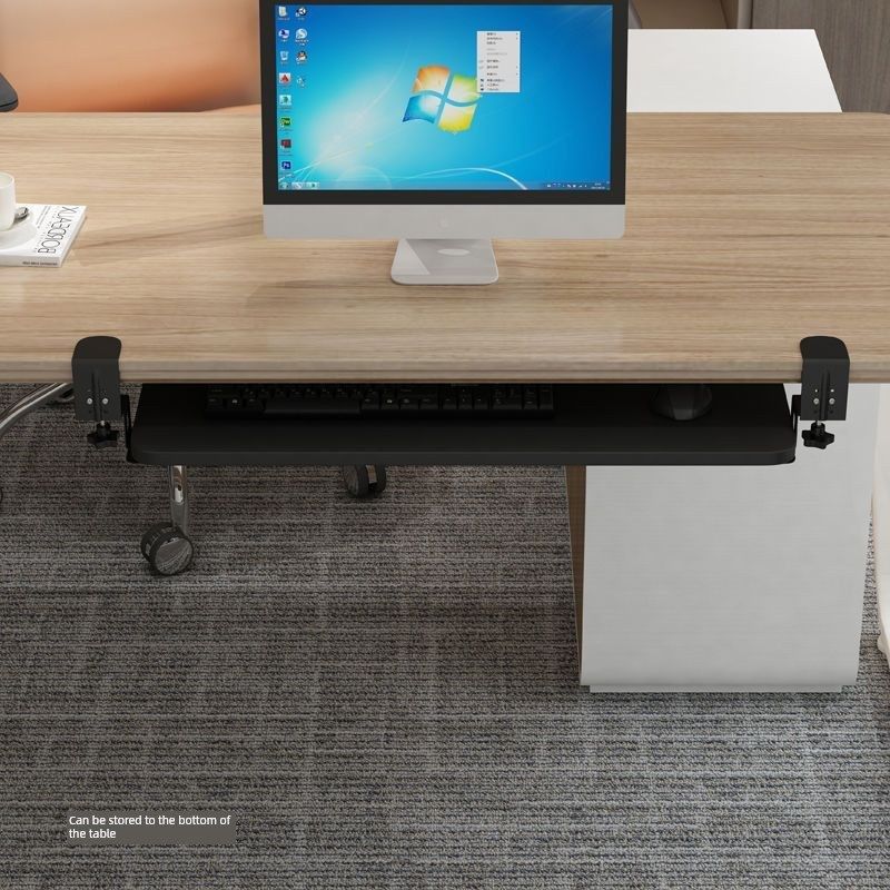 键盘托盘免打孔滑轨键盘架免安装桌面夹桌键盘抽屉鼠标存储架,基础建材,导轨,淘宝优惠券,粉丝福利购,淘宝优惠卷