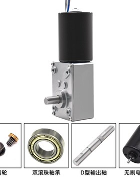 无刷直流减速电机12v24v蜗轮蜗杆5840-3650调速微小型大扭力马达