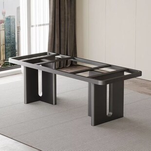 定制铁艺碳素钢桌脚餐桌腿支架岩板大理石办公桌茶台桌腿书桌底座