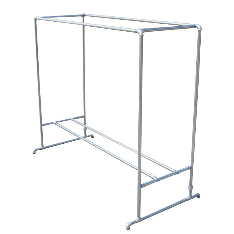 镀锌钢管晾衣架简易落地户外室外双杆水管晒被家用阳台挂衣凉衣架