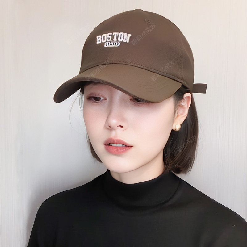 假发帽子一体女棒球鸭舌帽檐短发2025新款自然百搭时尚全头套春夏