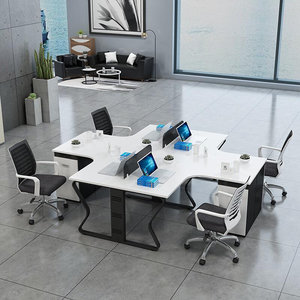 办公家具钢架职员办公桌椅组合员工带挡板工作位桌电脑台时尚厂家