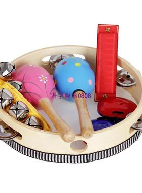 ttnight 8pcs/set Maracas Castanets Hand Bells Harmonica Kit