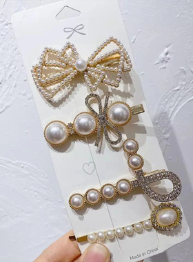 1Set Handmade Pearls Hair Clips Pin for Women Fashion Geomet