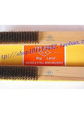 木柄铜丝刷铜丝板刷除漆除锈刷子金属表面清洁刷O.K.牌6行7行8行