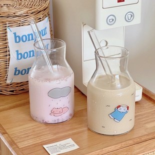 小猫薄荷味~hin能装可爱胖嘟嘟玻璃杯饮品杯牛奶杯咖啡杯耐高温