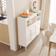 奶油风小户型餐边柜靠墙矮柜茶水柜家用厨房橱柜碗柜客厅置物柜子