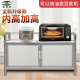 简易拉丝铝合金碗柜不锈钢橱柜茶水柜厨房收纳小柜子多功能餐边柜