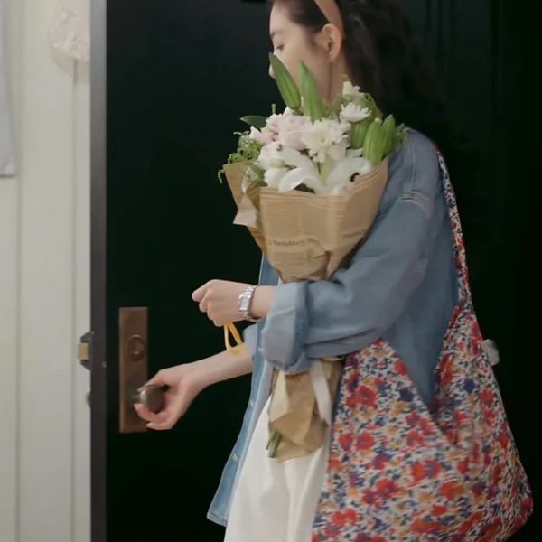 章若楠同款碎花包复古红色碎花小个子友好可斜跨布包女包单肩包