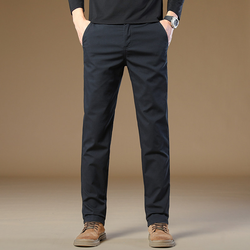 休闲裤男士冬季加绒加厚2024秋冬修身直筒高端防风冲锋带绒长裤子