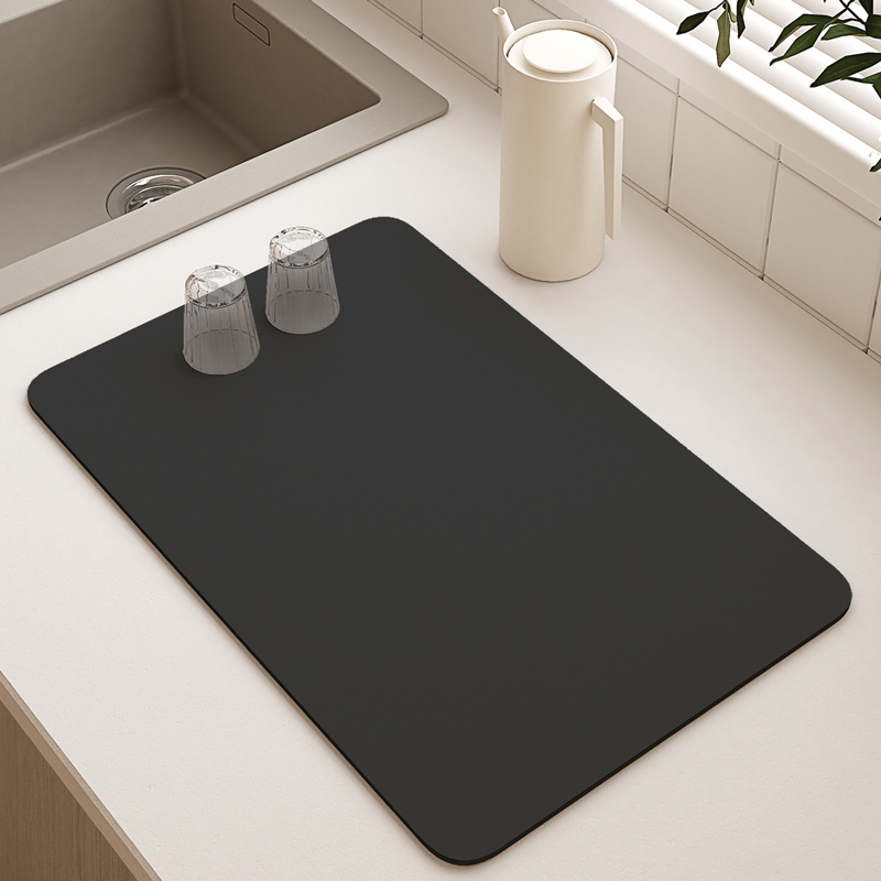 台面沥水垫子厨房吧台杯子碗盘干燥垫茶台洗手台硅藻泥吸水垫隔热