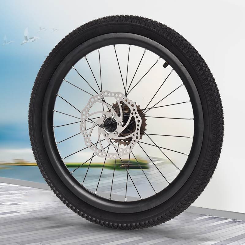 自行车轮组V刹/24/26寸山地车碟刹变速车轮通用轮组前后车轮毂