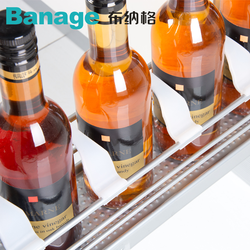 布纳格侧板抽不锈钢调味篮超窄缝侧拉篮小尺寸150厨房橱柜侧装200