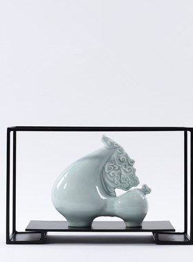 新中式陶瓷马摆件样板房家居酒店会所装饰品禅意马茶室办公室摆设