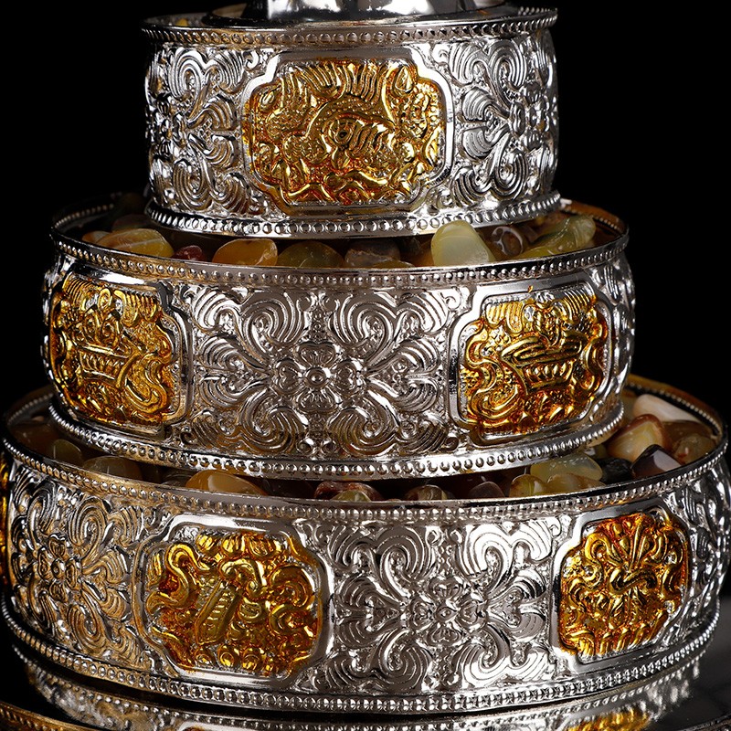 尼泊尔曼茶盘纯铜供修曼扎盘金雕花八吉祥曼达盘索达曼茶罗吉堪布