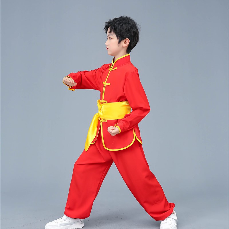 大鼓演出服表男女儿童武术练功服少儿功夫中国风表演服打鼓演出服
