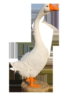 水池仿真鹅摆件鱼池水塘大白鹅雕塑户外动物模型田园庭院造景树脂