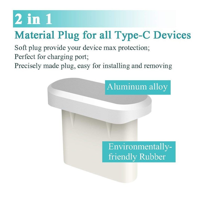 IPUMYNO 5 sets Type C Anti Dust Plug USB Type C and 3.5mm E